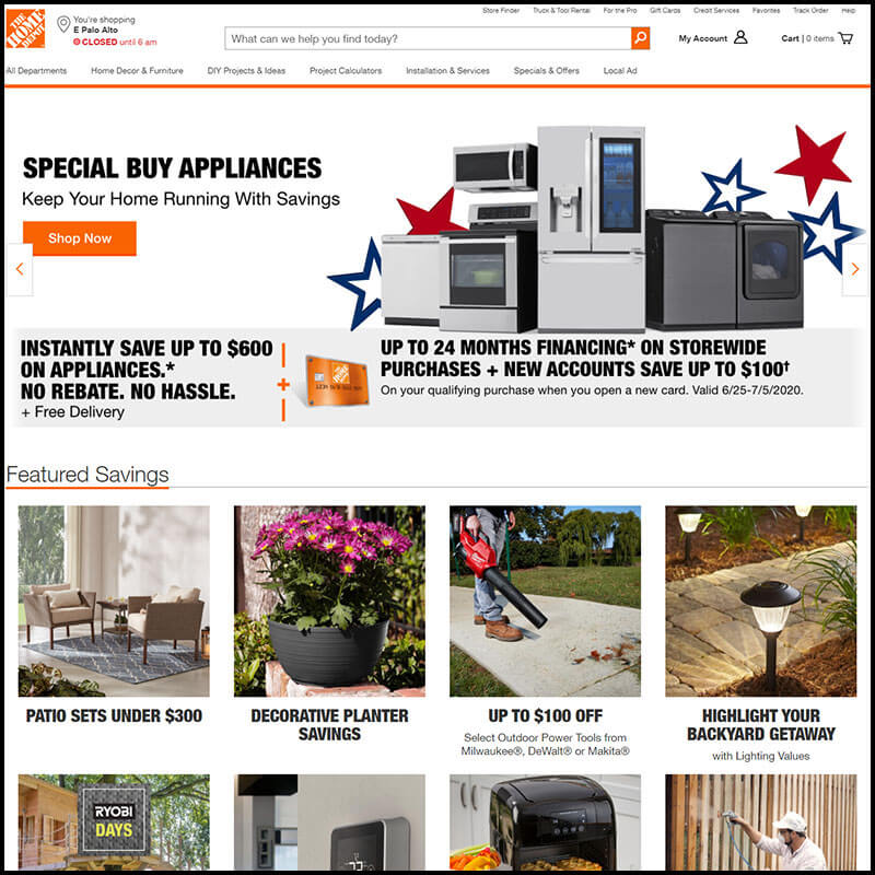Home Depot LG Electronics Refrigerator 4th of July Sale