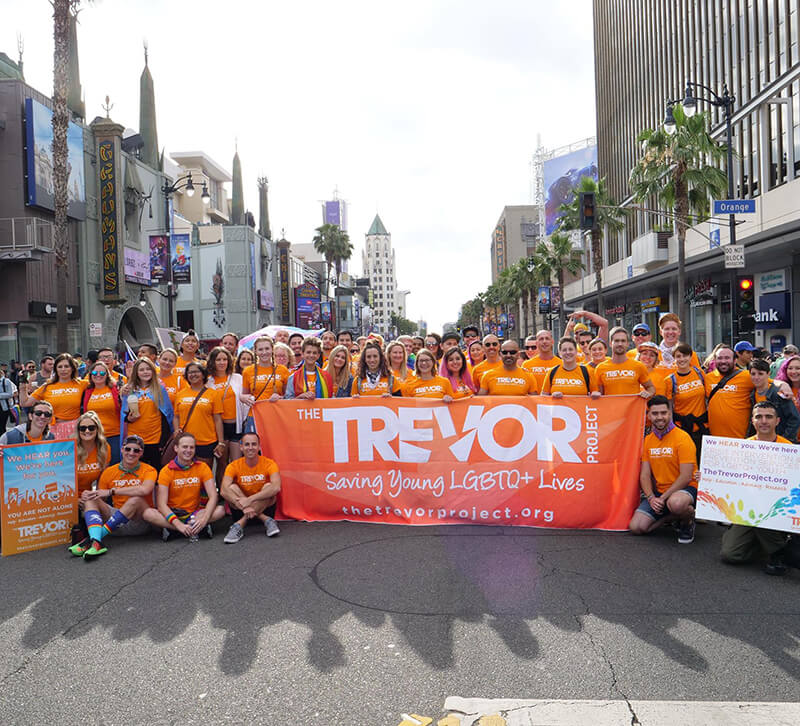 The Trevor Project pride parade
