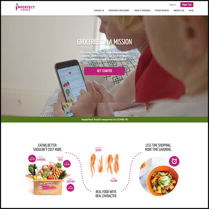 Imperfect Foods homepage screenshot