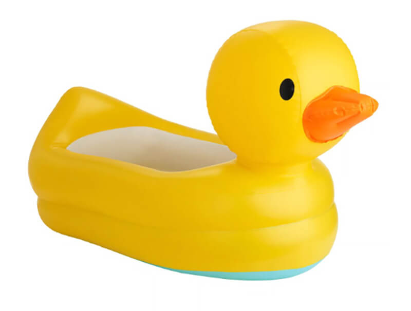 Inflatable duck shaped baby bath tub