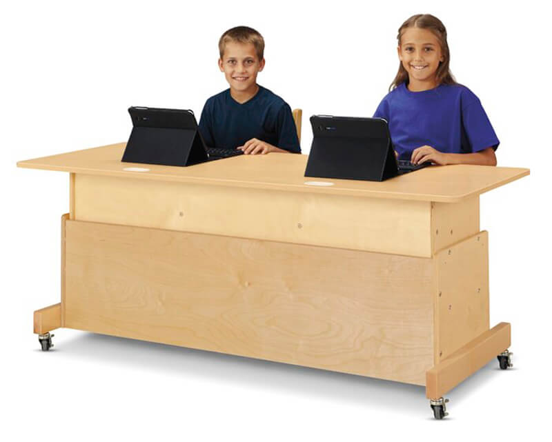2 Kids in Jonti-craft Manuctured wood student desk