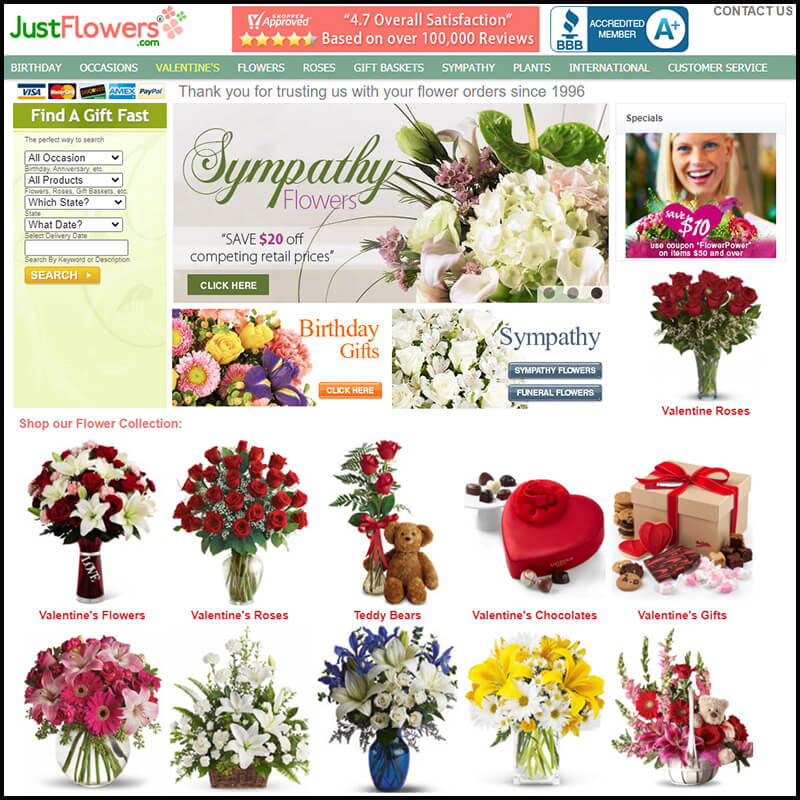 Just Flowers Same day delivery