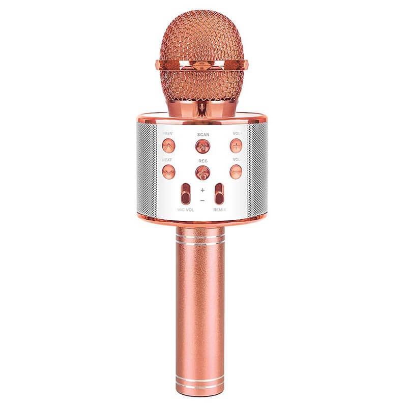 Rose gold Bluetooth microphone