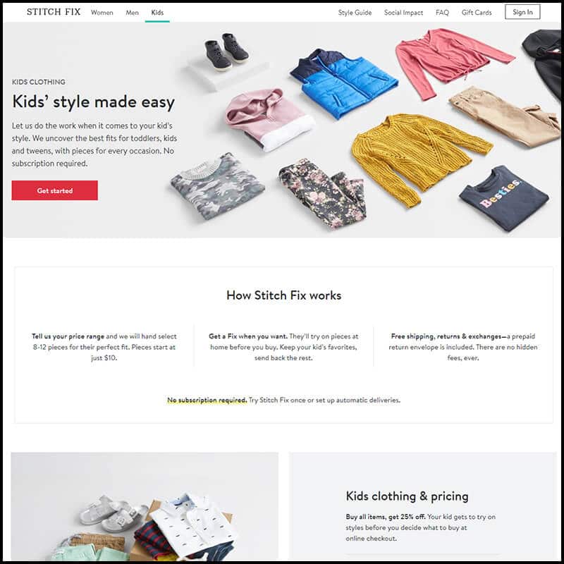 Subscribe to Kid’s Stitch Fix page