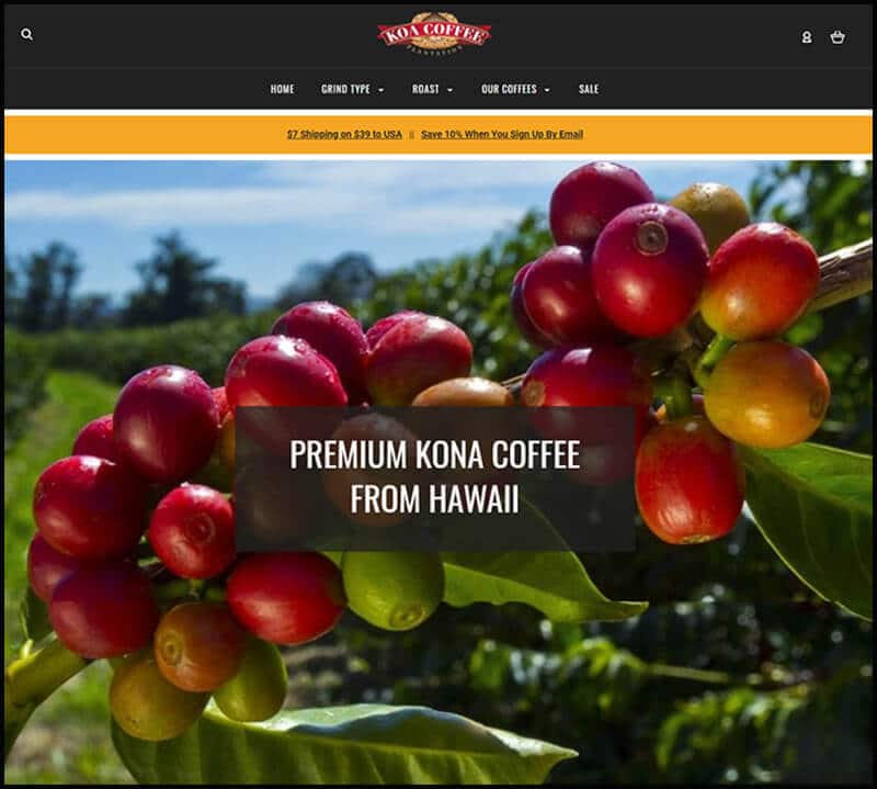 Premium Kona Coffee from Hawaii page