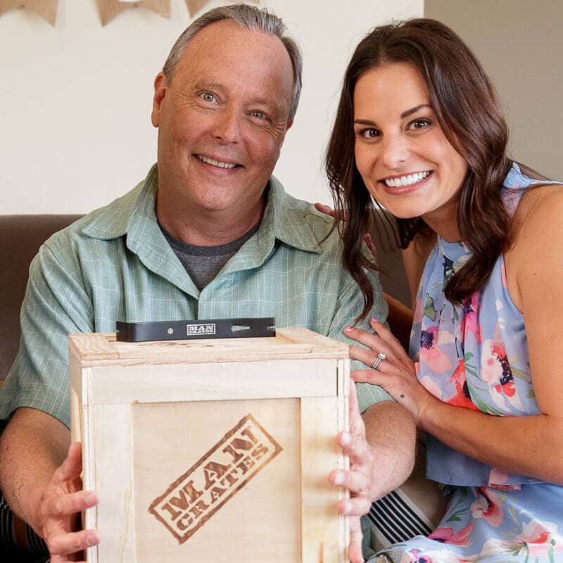 Father and Daughter Beer Can Chicken Man Crate