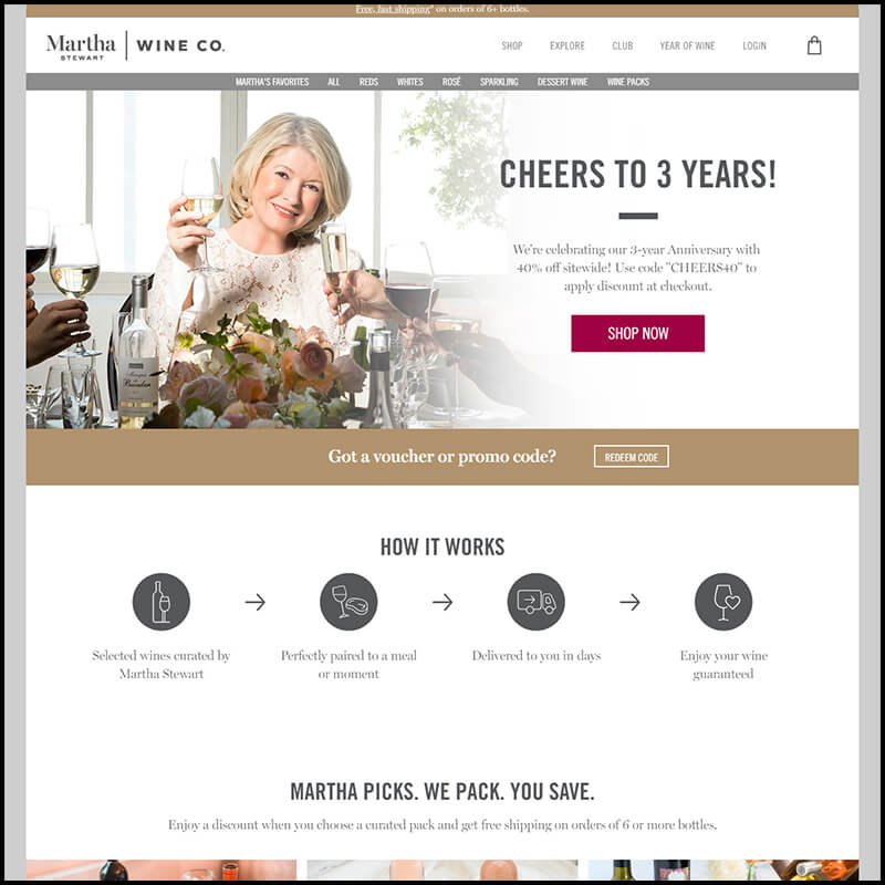 martha stewart wine home page