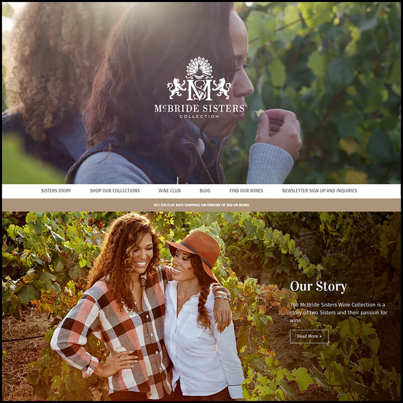 McBride Sisters Wine homepage