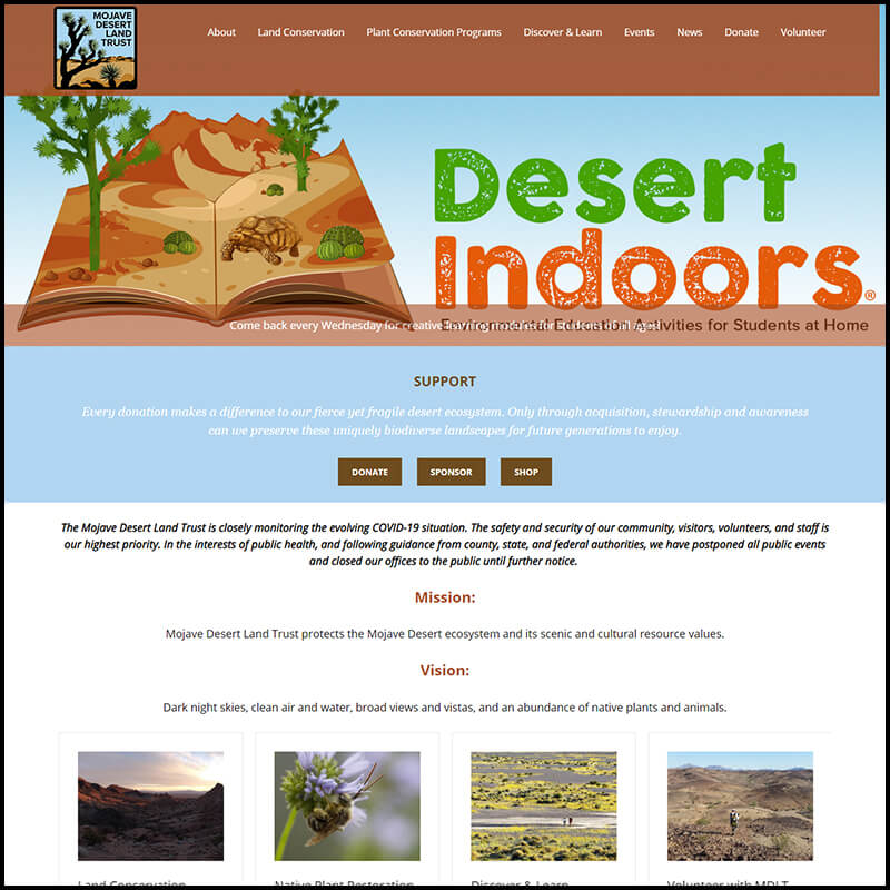 Mojave Desert Land Trust and California Desert Land Conservancy donate and support