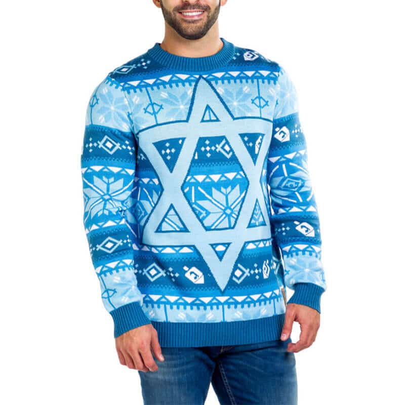 Tacky on purpose hanukkah sweater
