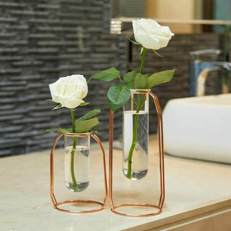 Minimalist design metal flower vase