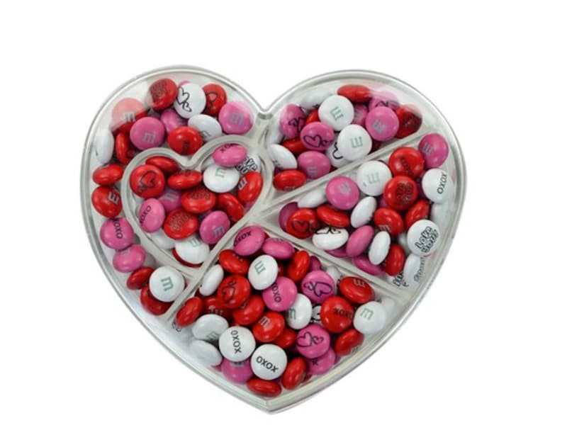 Personalized M&M's Valentines Heart Shaped Box