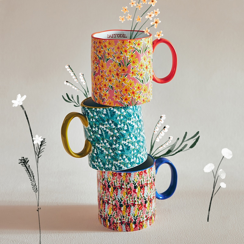 personalized flower mug