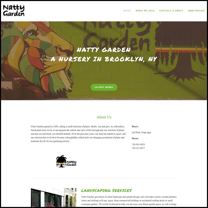 Natty Garden homepage