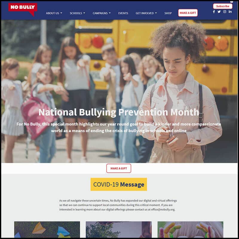 No Bully home page