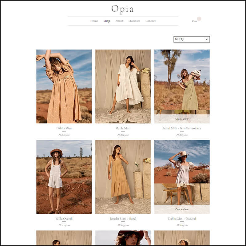 Screenshot of Opia website