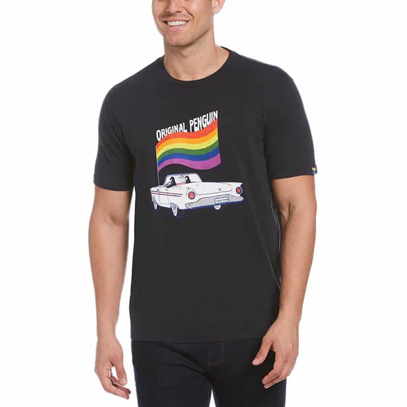 100% cotton slim fit Pride Flag mens T-shirt