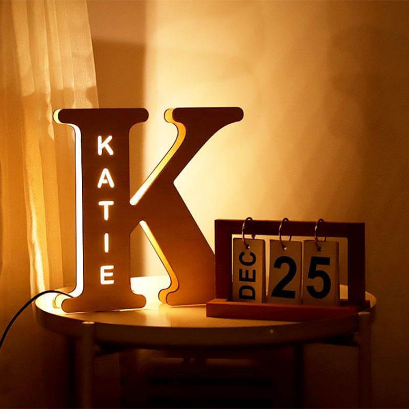 Personalized decor LED night light letter K