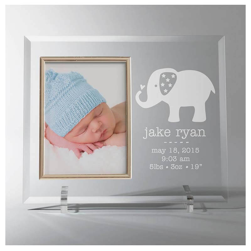 Personalized glass baby frame