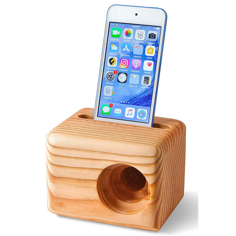 Eco-friendly and simple phone wooden speaker