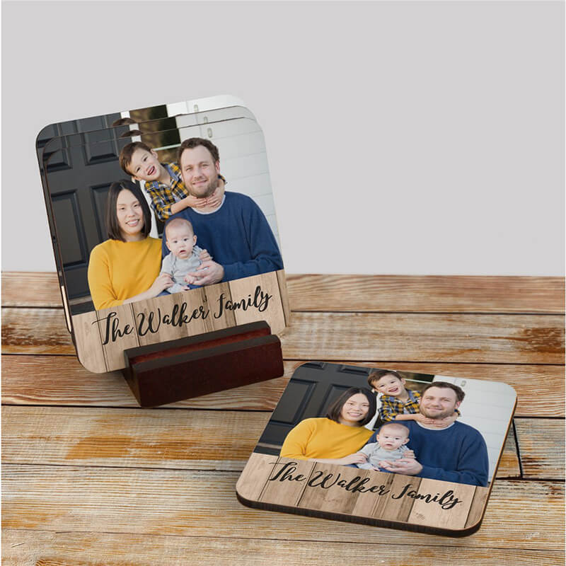 Photo family in a coasters