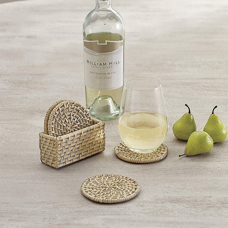 Rattan coasters handcrafted decor