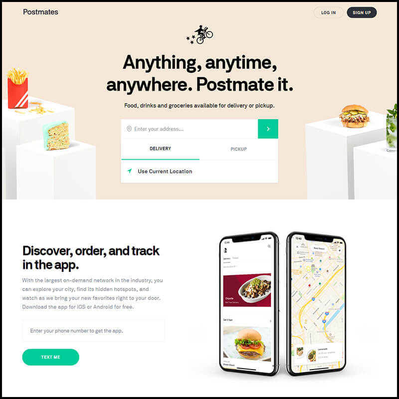 postmates home page