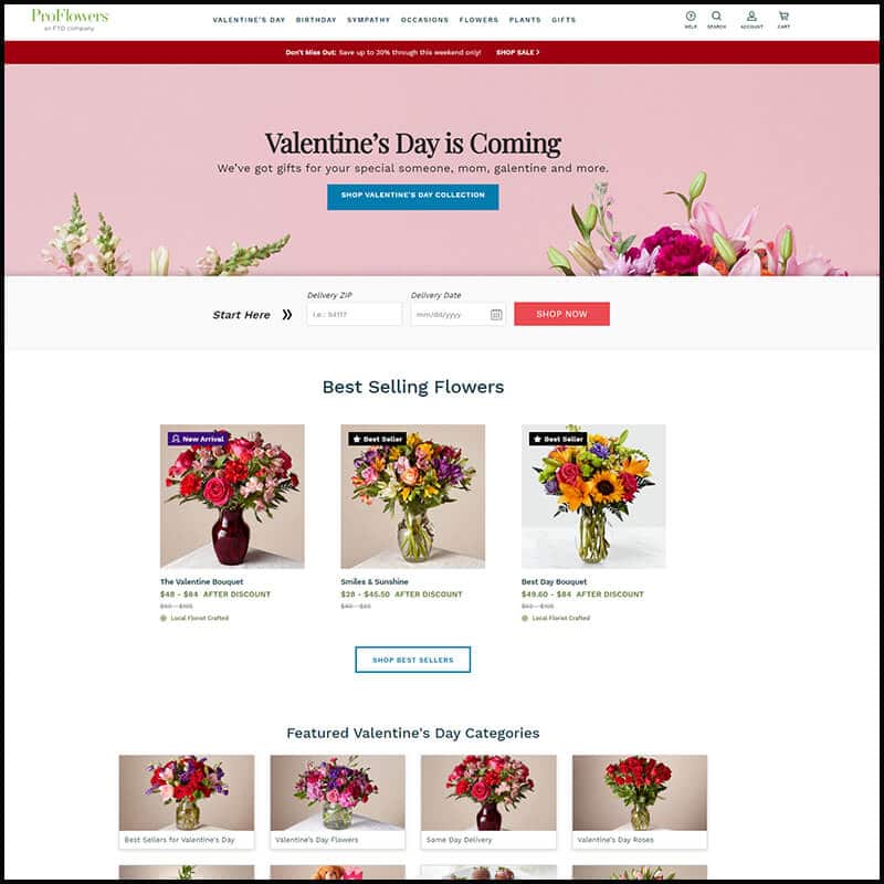 ProFlowers best selling flowers