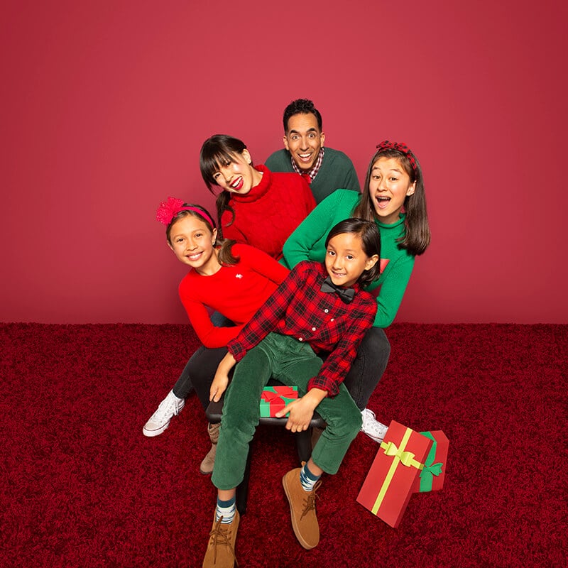 Family in Sweatshirt in Christmas