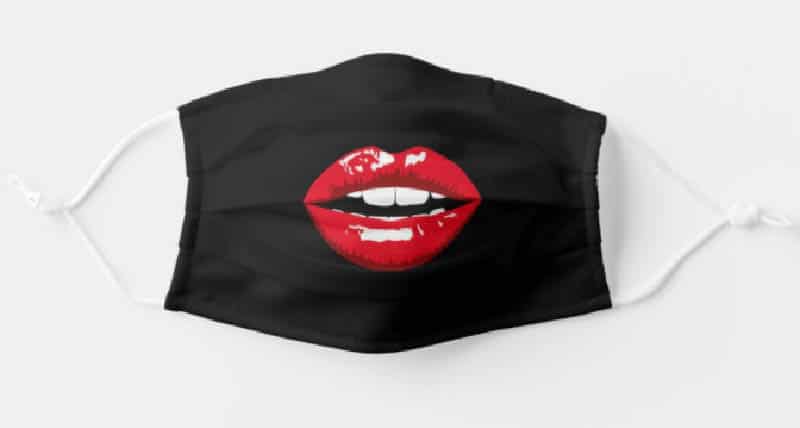 red lips adult-size face mask