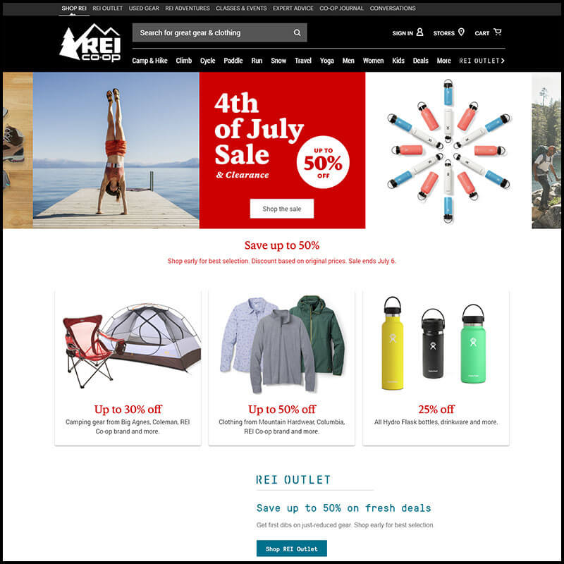 REI Up to 40% off Outdoor Apparel and Gear