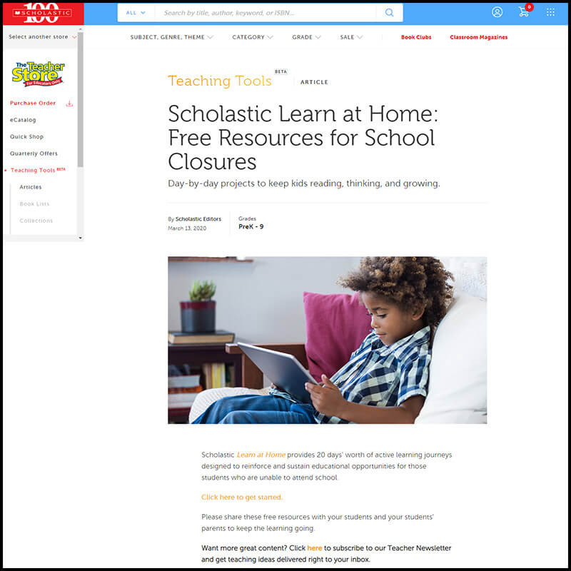 Scholastic Teachers Learn at Home