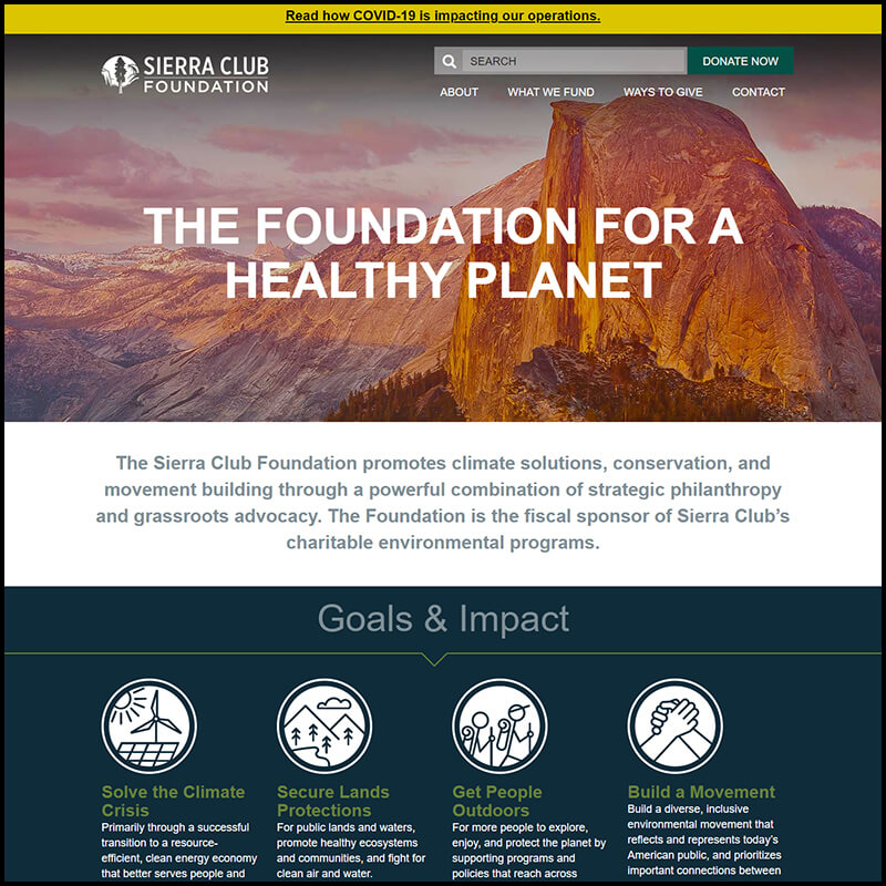 Support and donate to The Sierra Club Foundation
