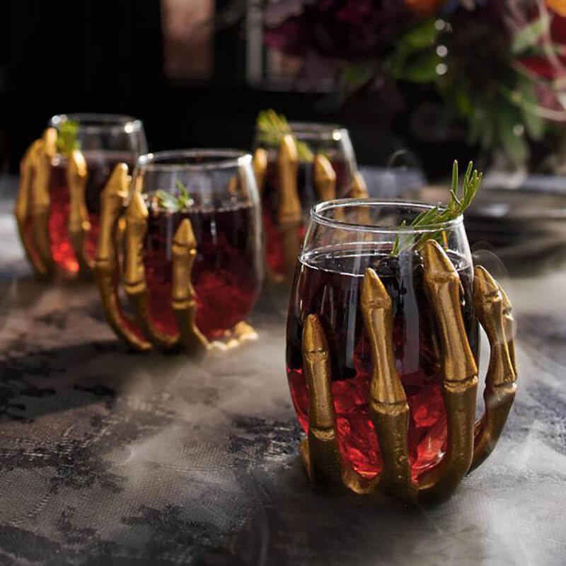 Set of 4 eerie, stemless wine glasses