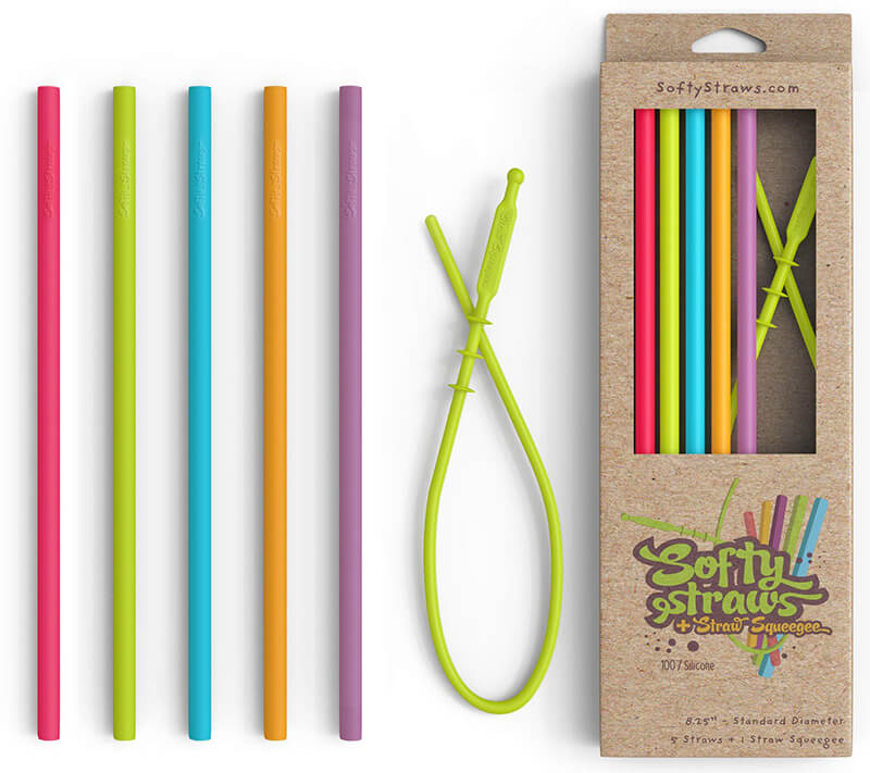 Non-rubber silicon reusable drinking straws