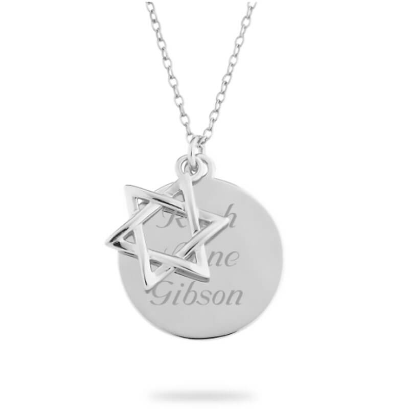 Disc pendant and Star of David Charm