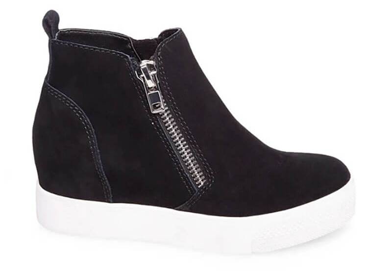 Black and white wedge sneakers from Steve Madden