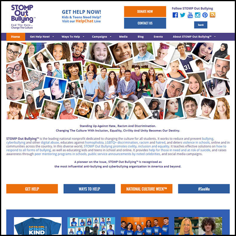 Stomp Out Bullying home page