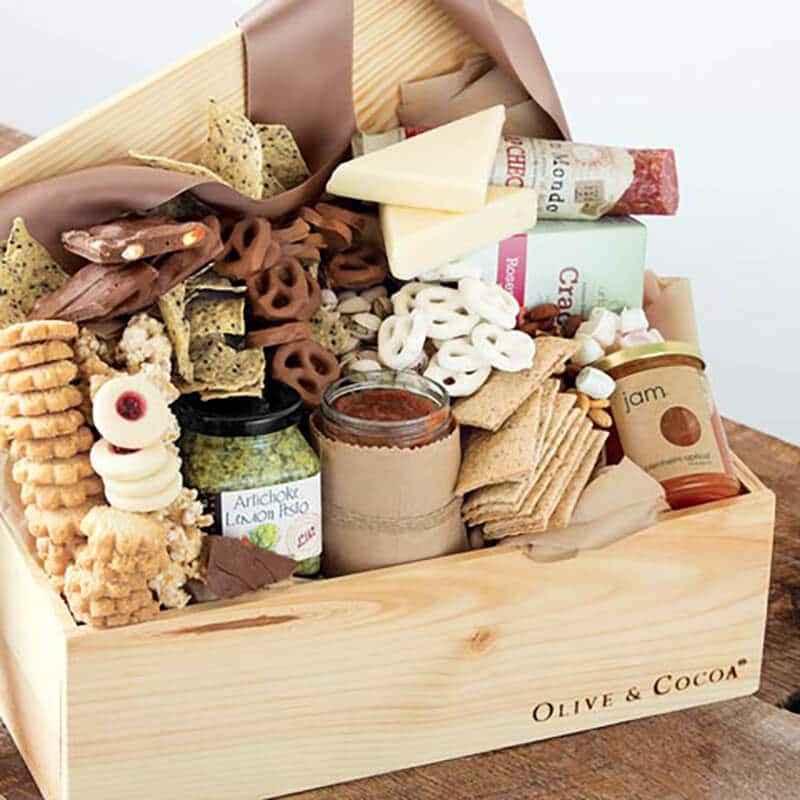 Olive and cocoa gift basket