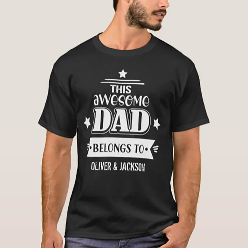Black simple t-shirt for dad
