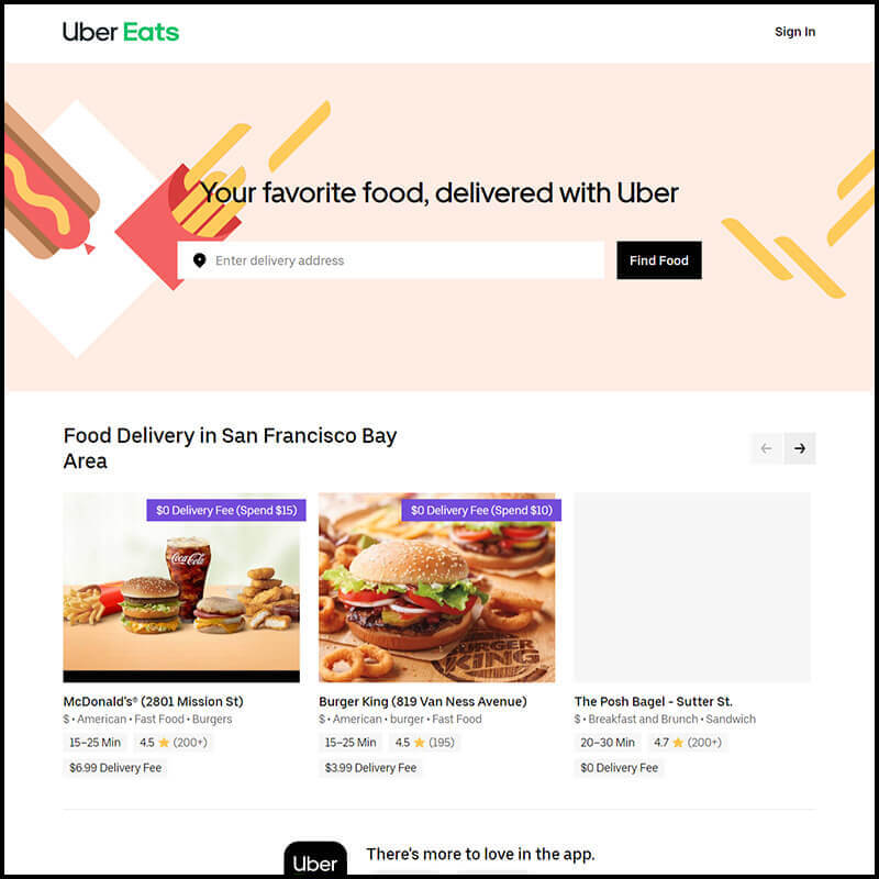 uber eats home page