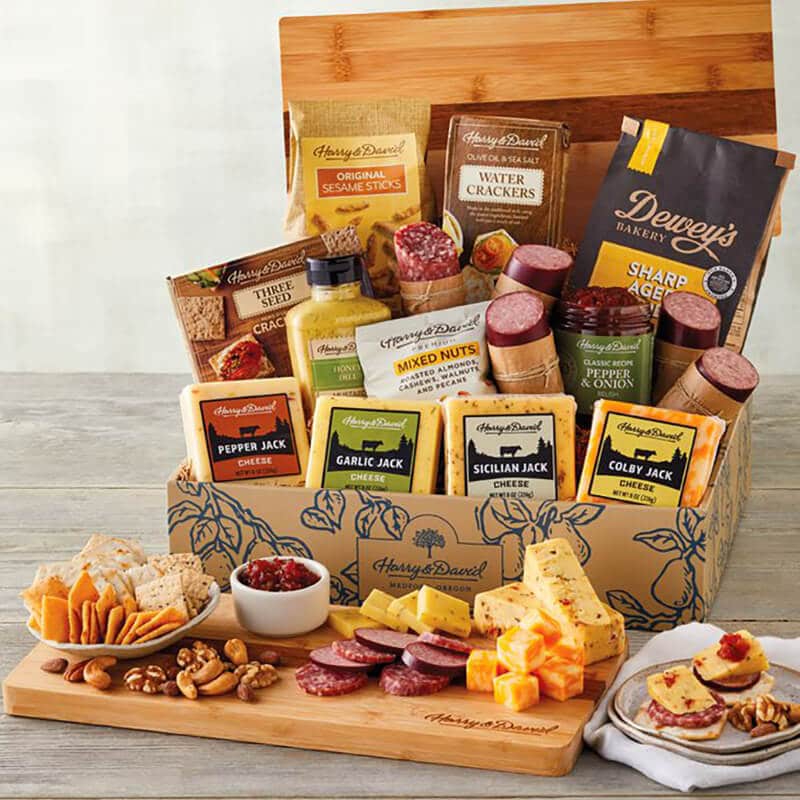 Meat and cheese gift basket