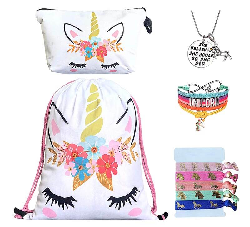 Cute unicorn drawstring backpack