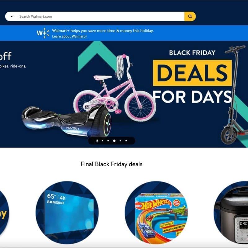 Walmart.com Black Fridays Deals homepage