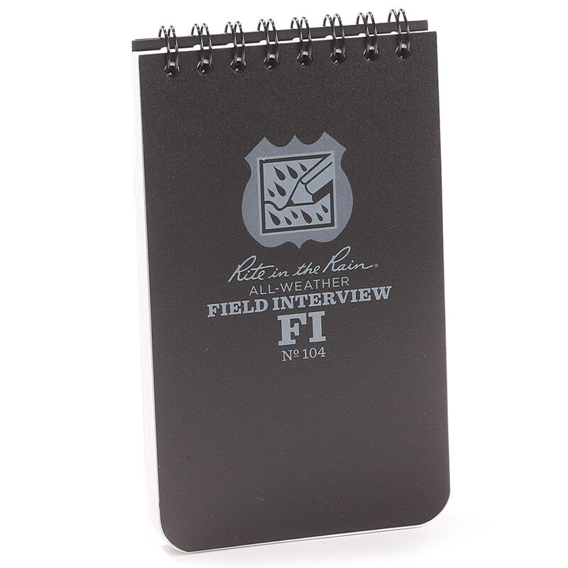 Weatherproof field interview notebook