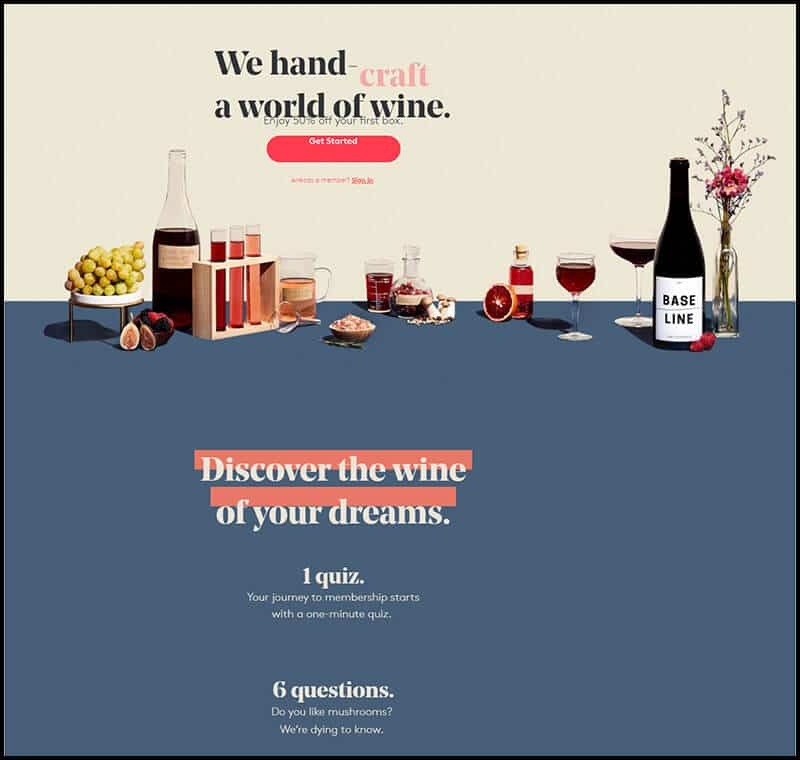Winc homepage website