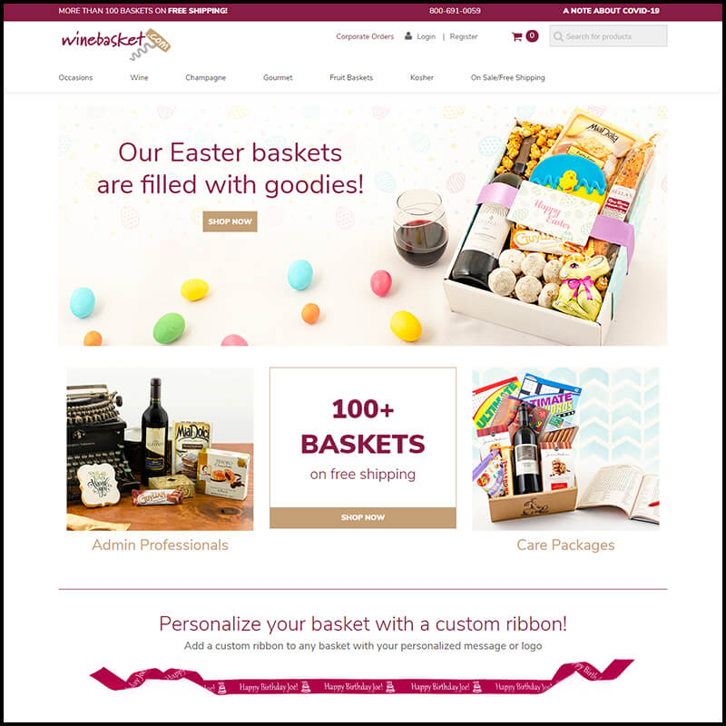 wine basket home page