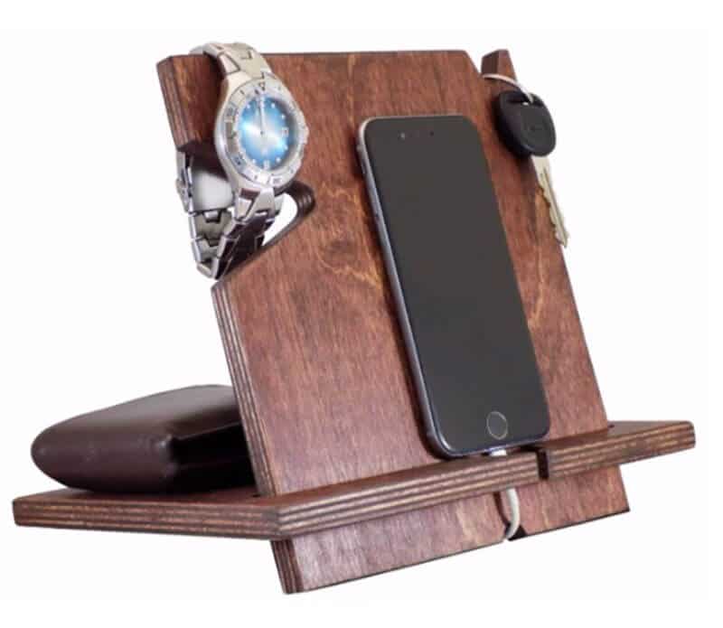 Wood docking station organizer