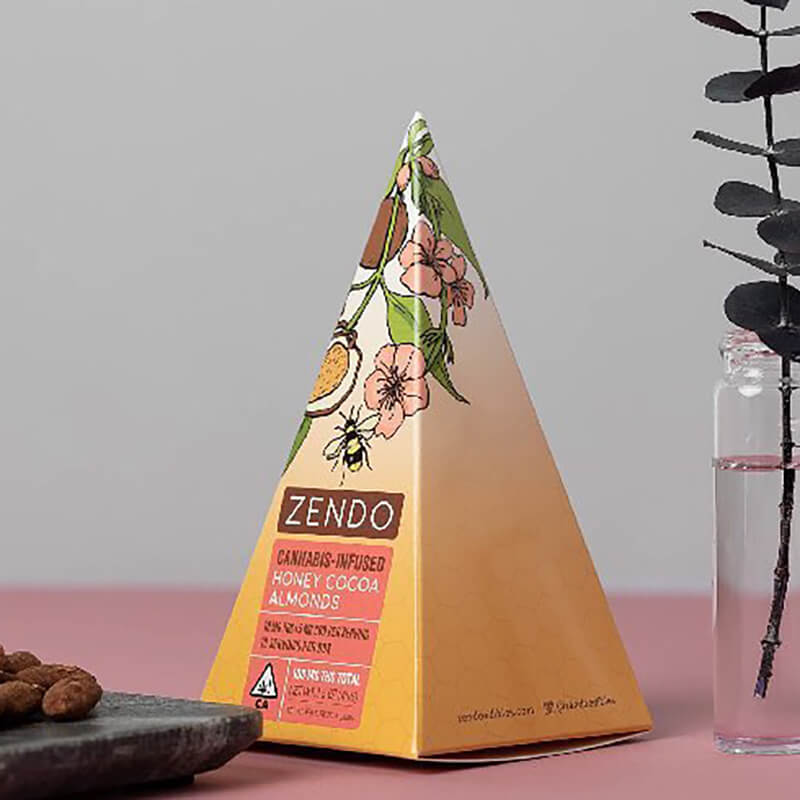 Zendo Edibles cannabis infused honey cocoa almonds